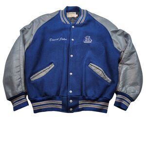 Vintage Eastern Illinois University Varsity Jacket Large DeLong EIU Panthers